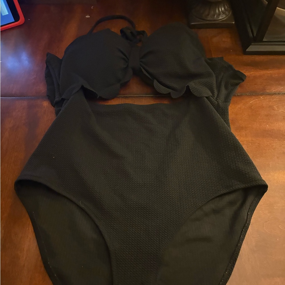 Kids Black One Piece Swimsuit